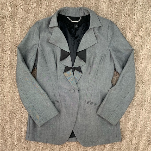 WHBM Pressed Ruffle Lapel Single Button Blazer M - Picture 11 of 11